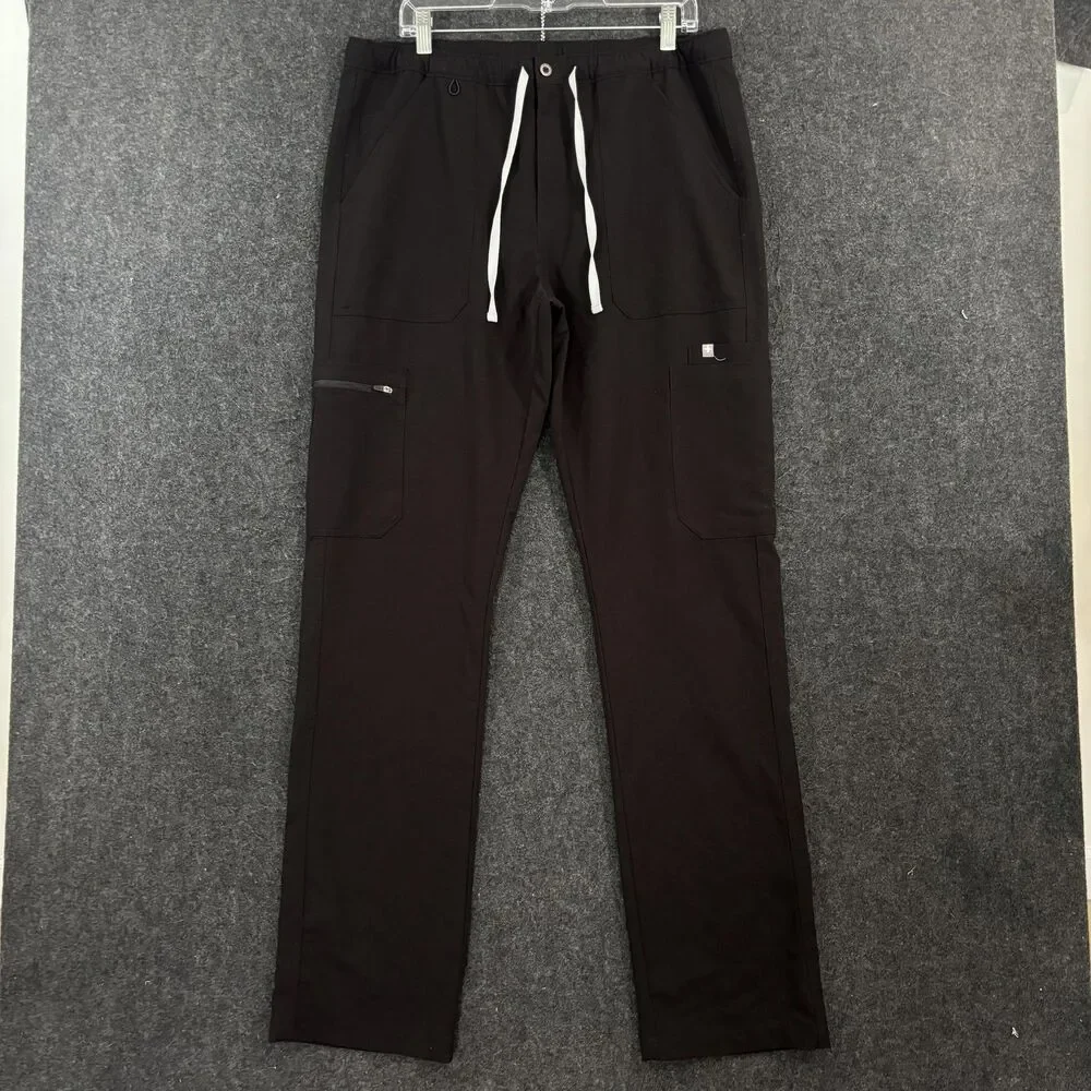 FIGS Technical Collection Cairo Cargo Pants Mens Large Tall Black Scrub Workwear